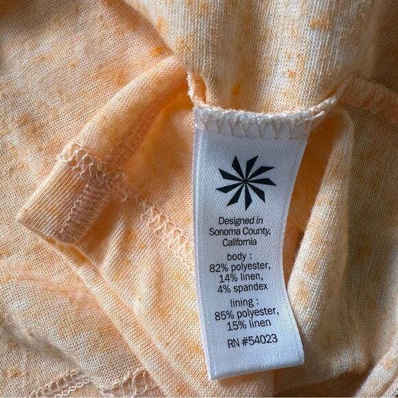 Athleta Vida Tiger Lily Orange Linen Blend Sleeveless Dress Medium - Picture 10 of 10